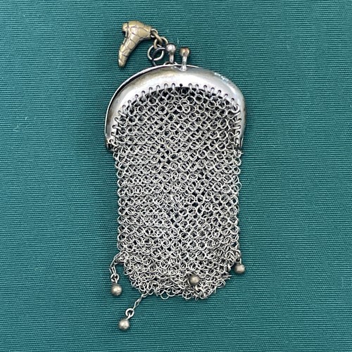 German silver antique - silver, mesh