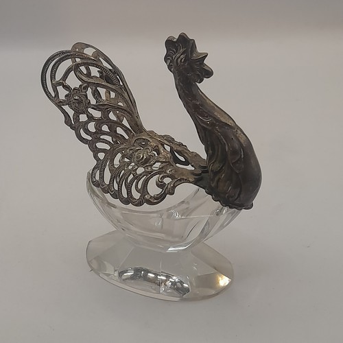 Antique german cockerel salt - antique,