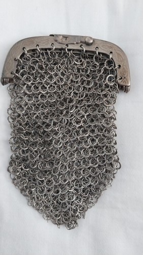 Antique silver chatelaine mesh - antique,